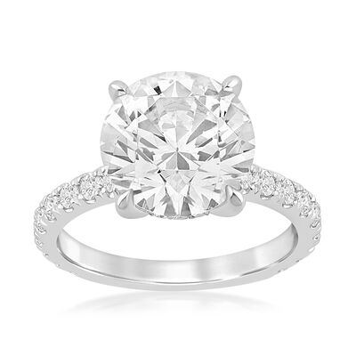 Brilliant-Cut Lab Grown 5ct. Diamond Hidden Halo Engagement Ring in 14k White Gold